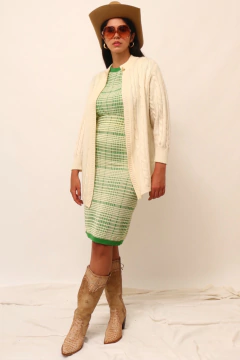 Cardigan off white textura vintage - loja online