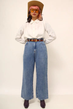 Calça jeans flare azul classica - loja online