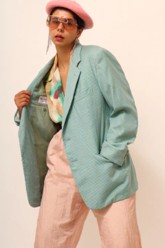 Blazer xadrez verde wool vintage - Capichó Brechó
