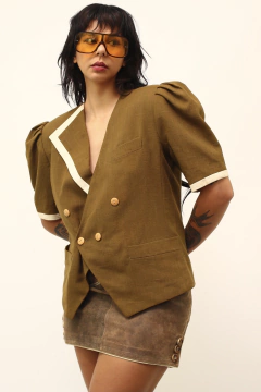 Blazer manga curta estruturado vintage - comprar online