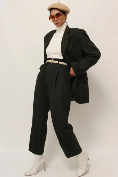 Conjunto Blazer + Calça xadrez verde vintage - loja online