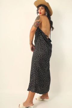 Imagem do vestido AKOB poá decote frente e costas