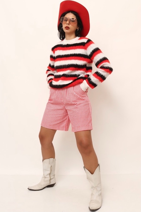 Tricot listras pelucia BOWIE vintage