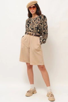camisa manga longa estampada vintage
