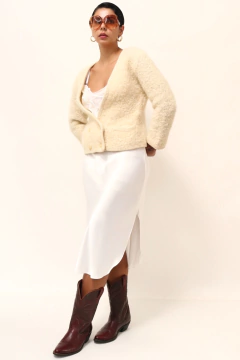 Cropped lã vintage creme - loja online