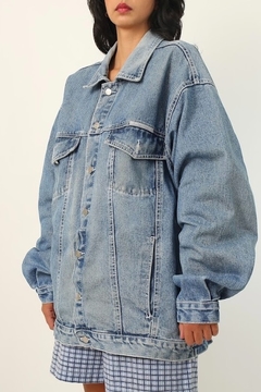 Jaqueta oversize bordado costas vintage - comprar online