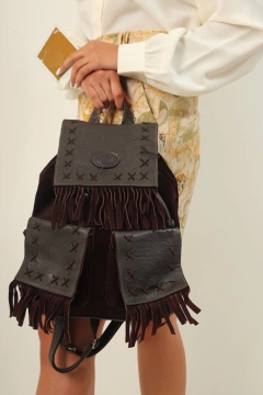 Imagem do Mochila couro Western franjas vintage