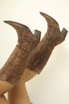 Bota couro marrom western 39