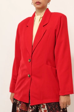 Blazer vermelho forrado ombreira - Capichó Brechó