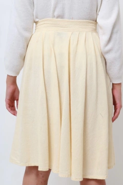 saia cintura alta algodao cru vintage - loja online