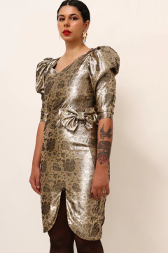 vestido ouro laço anos 80´s na internet
