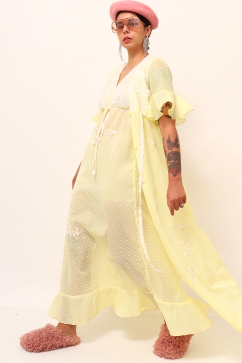 Robe + camisola poa amarelinho vintage