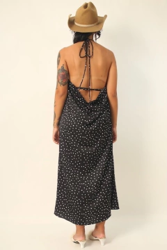 vestido AKOB poá decote frente e costas na internet