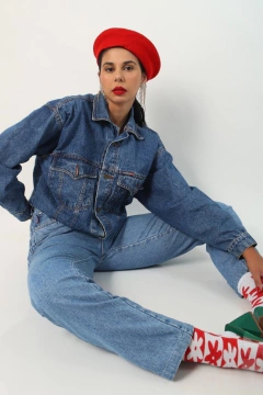 Jaqueta jeans azul classica vintage - comprar online