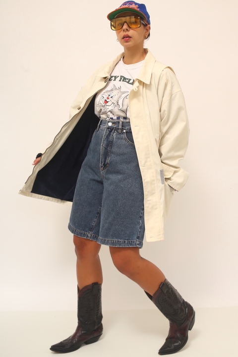 Parka branca forrada vintage