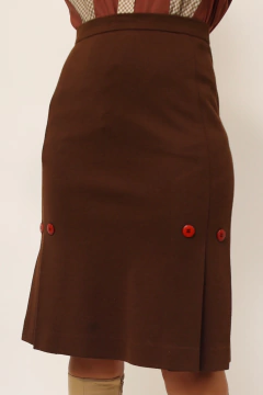 Saia marrom midi acrilico vintage