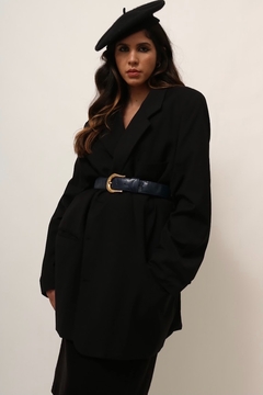 Maxi Blazer YVES SAINT LAURENT preto - Capichó Brechó