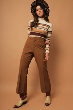 Calça flare caramelo 70’s hollywood