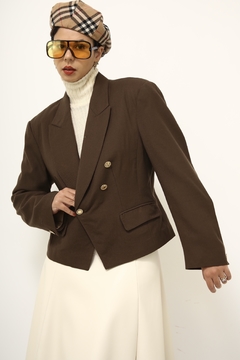 Blazer cropped marrom CORI vintage na internet