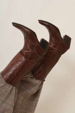 bota western marrom 39 couro vintage