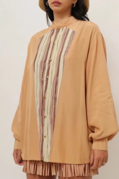 Imagem do Camisa western 100% viscose bege