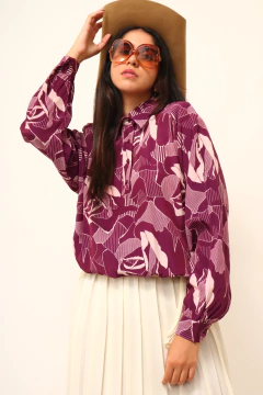 Camisa roxa pala barra estampa