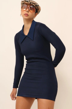 Vestido polo azul vintage C.G.C - Capichó Brechó