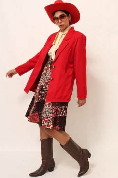 Imagem do Blazer vermelho forrado ombreira