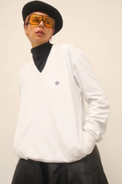 Imagem do Pulover GUCCI branco veludo gola V