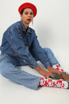 Jaqueta jeans azul classica vintage na internet
