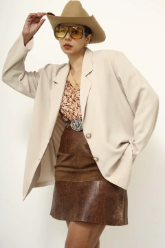Blazer bege levinho ombreira vintage - comprar online