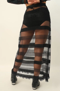 saia renda tranparencia listras vintage - comprar online
