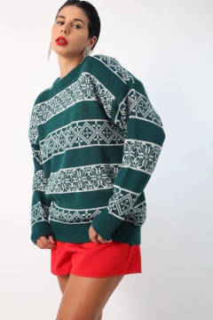 Pulôver verde estampa natal vintage - comprar online