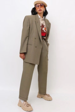 conjunto YSL verde oliva calça + blazer na internet