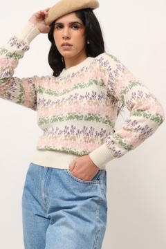 Pulôver em lã cropped color candy vintage - comprar online