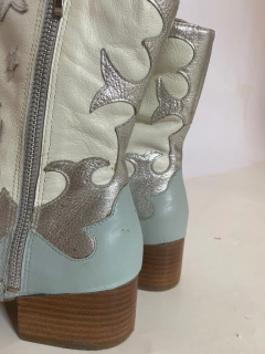 Bota azul celeste western LUIZ BARCELOS couro 36 - loja online