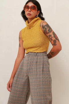 Gola alta verde limão vintage felpuda - Capichó Brechó