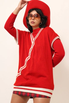 colete vermelho vintage college na internet