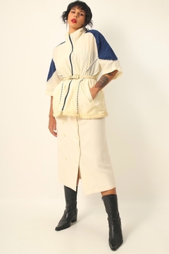 Blusa nylon nave off white azul vintage na internet