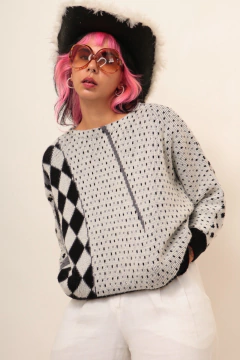 Pulover xdrez com poa CEA vintage - loja online