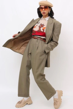 conjunto YSL verde oliva calça + blazer