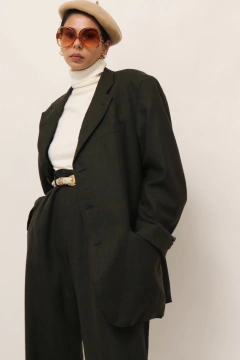 Conjunto Blazer + Calça xadrez verde vintage na internet