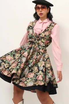 Vestido flores camadas MARIA ANTONIETA garimpado em PARIS