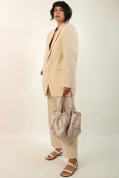 Imagem do Conjunto linho calça + blazer vintage textura