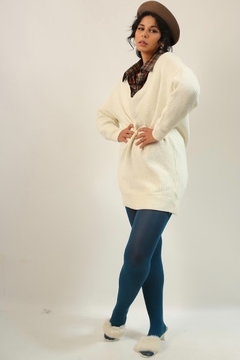 Maxi tricot BO.BO gola V vintage - comprar online