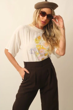 camiseta flores amarela pintura - comprar online