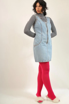 vestido jeans ziper grosso 90’s vintage na internet