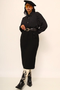 Camisa poa manga longa vintage - comprar online