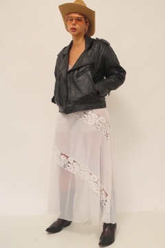 Jaqueta couro fake biker vintage - loja online