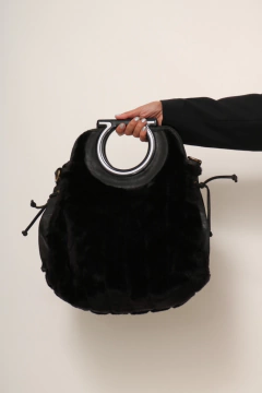 bolsa pelucia preta vintage